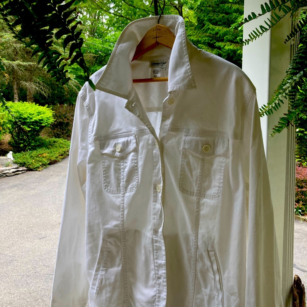Coldwater Creek cotton denim style Womens jacket size 2X in white